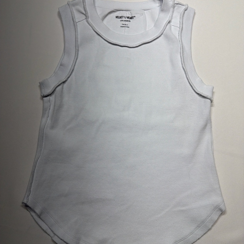 Velvet Heart White Crop Top